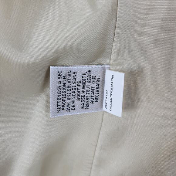 VTG AKA Eddie Bauer Silk Blend Jacket Womens 10 Cream Tan Lined Preppy Academia - Picture 12 of 14